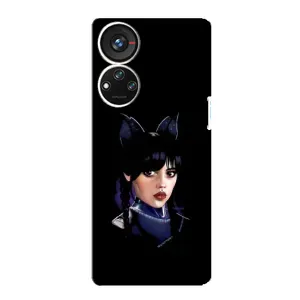 Чехлы Венсдей на ZTE Blade V40s Уэнсдей (AlphaPrint) (серьезная Уэнздей)