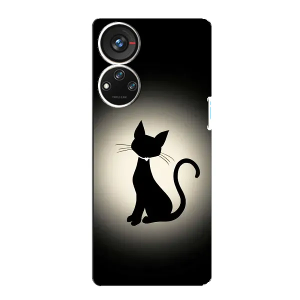 Чехол с принтом «Силуэт котика» для ZTE Blade V40s