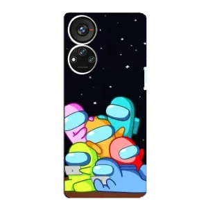 Чехол Амонг Ас для ZTE Blade V40s (AlphaPrint) (Скины в космосе)