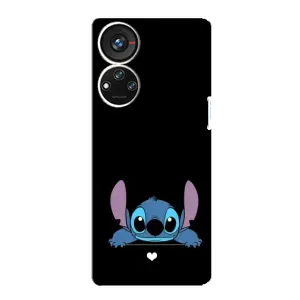 Чехол с принтом Стич на ZTE Blade V40s (Стич на черном)