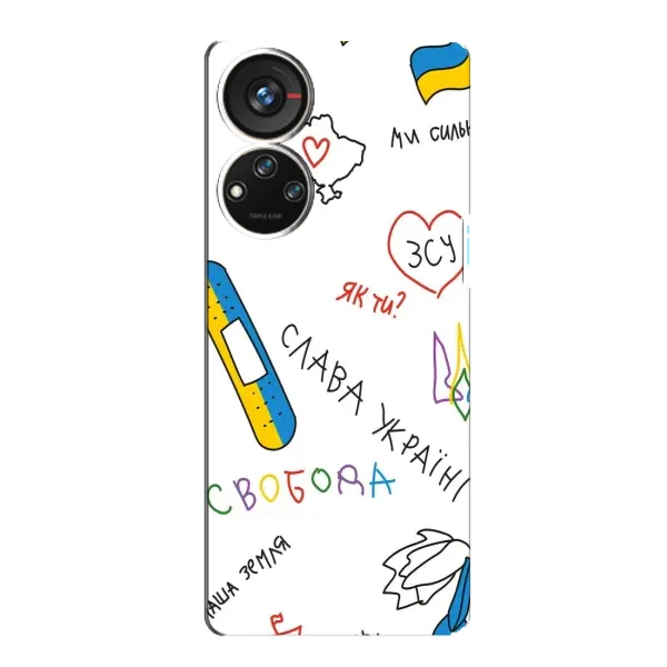 Чохол з принтом «Стикер» для ZTE Blade V40s