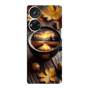 Чехол с уникальным дизайном «Осень с кофе» для ZTE Blade V40s (Темный кофе)