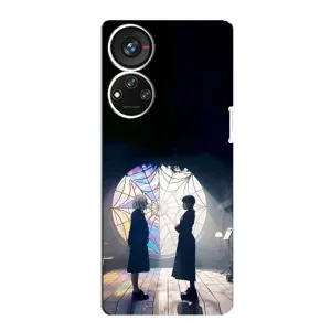 Чехлы Венсдей на ZTE Blade V40s Уэнсдей (AlphaPrint) (Уэнздей и Инид)