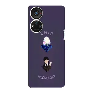 Чехлы Венсдей на ZTE Blade V40s Уэнсдей (AlphaPrint) (Уэнздей и подруга)