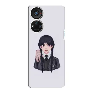 Чехлы Венсдей на ZTE Blade V40s Уэнсдей (AlphaPrint) (Уэнздей и Вещь)