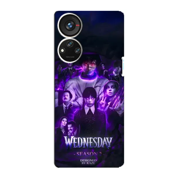 Чехол с принтом «Фиолетовая магия Уэнздей» для ZTE Blade V40s Чехол с принтом «Фиолетовая магия Уэнздей» для ZTE Blade V40s