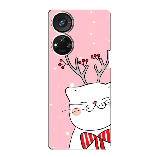 Чехол с принтом «Зимний кот» для ZTE Blade V40s