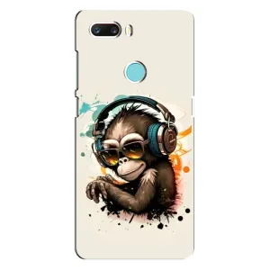 Чехол с Обезьянами ZTE Z18 Mini - (AlphaPrint) (Макака в наушниках)